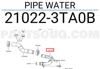 Nissan 210223TA0B PIPE WATER