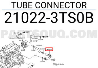 Nissan 210223TS0B TUBE CONNECTOR