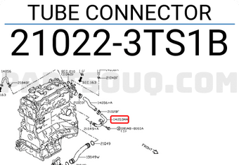 Nissan 210223TS1B TUBE CONNECTOR