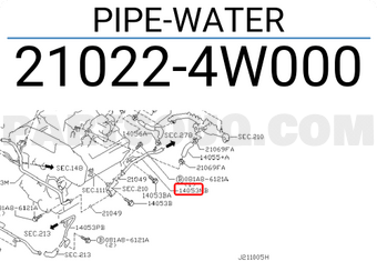 Nissan 210224W000 PIPE-WATER