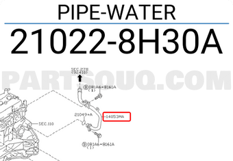 Nissan 210228H30A PIPE-WATER