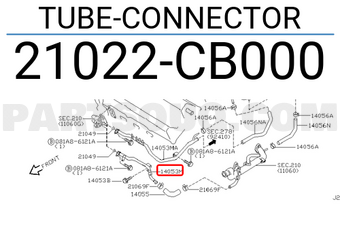 Nissan 21022CB000 TUBE-CONNECTOR