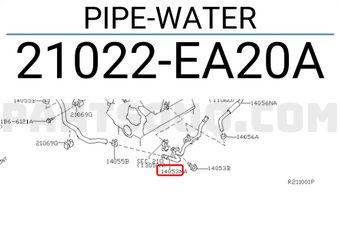 Nissan 21022EA20A PIPE-WATER