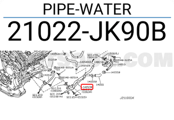 Nissan 21022JK90B PIPE-WATER