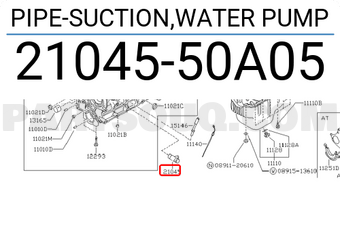 Nissan 2104550A05 PIPE-SUCTION,WATER PUMP