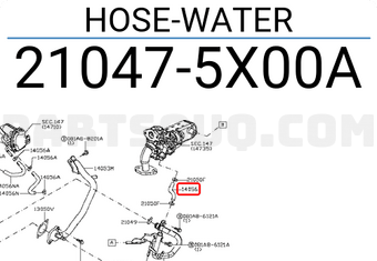 Nissan 210475X00A HOSE-WATER