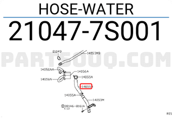 Nissan 210477S001 HOSE-WATER
