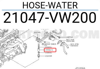 Nissan 21047VW200 HOSE-WATER