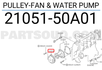 Nissan 2105150A01 PULLEY-FAN & WATER PUMP