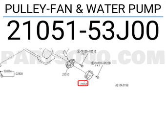 Nissan 2105153J00 PULLEY-FAN & WATER PUMP