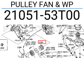 Nissan 2105153T00 PULLEY FAN & WP