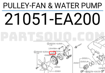 Nissan 21051EA200 PULLEY-FAN & WATER PUMP