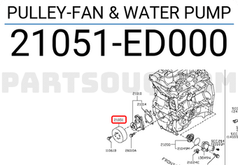 Nissan 21051ED000 PULLEY-FAN & WATER PUMP