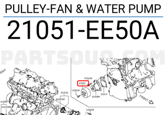 Nissan 21051EE50A PULLEY-FAN & WATER PUMP