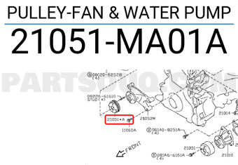 Nissan 21051MA01A PULLEY-FAN & WATER PUMP
