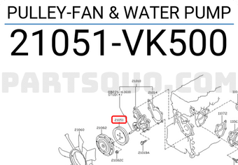 Nissan 21051VK500 PULLEY-FAN & WATER PUMP