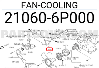 Nissan 210606P000 FAN-COOLING