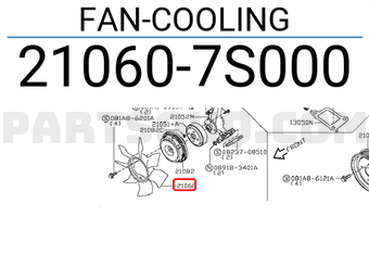 Nissan 210607S000 FAN-COOLING