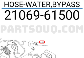 Nissan 2106961500 HOSE-WATER,BYPASS
