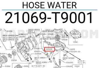 Nissan 21069T9001 HOSE WATER