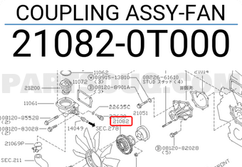 Nissan 210820T000 COUPLING ASSY-FAN