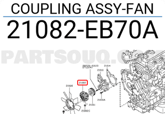 Nissan 21082EB70A COUPLING ASSY-FAN