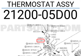 Nissan 2120005D00 THERMOSTAT ASSY
