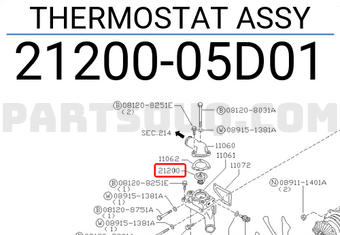 Nissan 2120005D01 THERMOSTAT ASSY