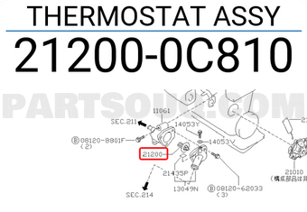 Nissan 212000C810 THERMOSTAT ASSY