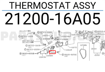 Nissan 2120016A05 THERMOSTAT ASSY