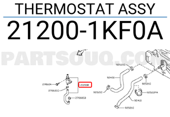 Nissan 212001KF0A THERMOSTAT ASSY