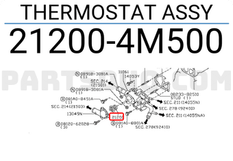 Nissan 212004M500 THERMOSTAT ASSY