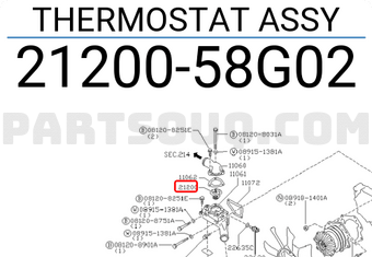 Nissan 2120058G02 THERMOSTAT ASSY