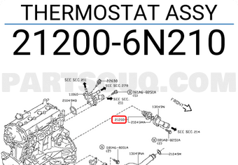 Nissan 212006N210 THERMOSTAT ASSY
