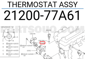 Nissan 2120077A61 THERMOSTAT ASSY