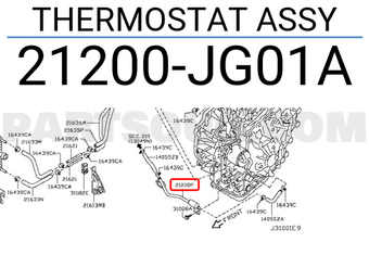 Nissan 21200JG01A THERMOSTAT ASSY