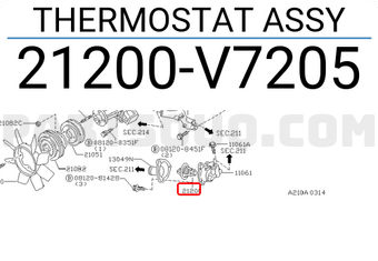 Nissan 21200V7205 THERMOSTAT ASSY