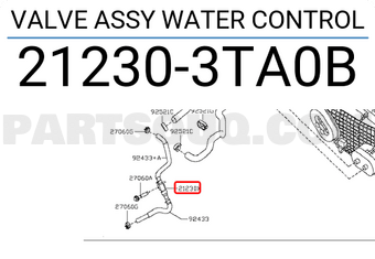 Nissan 212303TA0B VALVE ASSY WATER CONTROL
