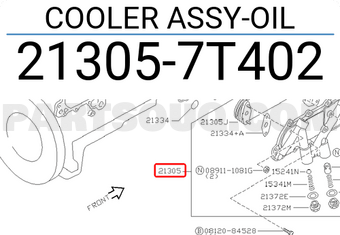 Nissan 213057T402 COOLER ASSY-OIL