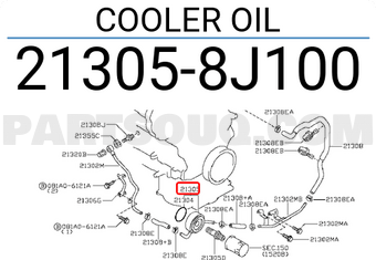 Nissan 213058J100 COOLER OIL