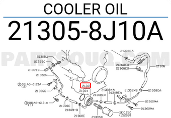 Nissan 213058J10A COOLER OIL