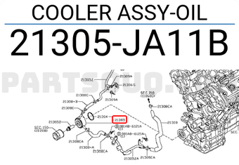 Nissan 21305JA11B COOLER ASSY-OIL