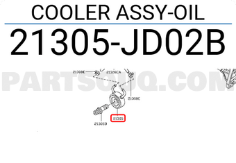 21305JD03B Genuine Nissan COOLER ASSY-OIL 21305-JD03B