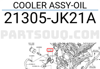 Nissan 21305JK21A COOLER ASSY-OIL