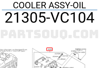 Nissan 21305VC104 COOLER ASSY-OIL