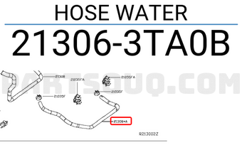 Nissan 213063TA0B HOSE WATER