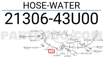 Nissan 2130643U00 HOSE-WATER