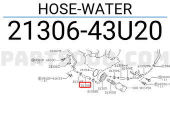 Nissan 2130643U20 HOSE-WATER