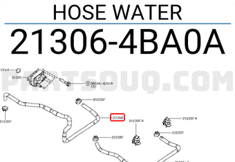 Nissan 213064BA0A HOSE WATER