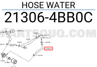 Nissan 213064BB0C HOSE WATER